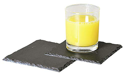 Kesper 38110 Untersetzer für Gläser, Schiefer, 13 x 13 cm (3 x 2er Pack)