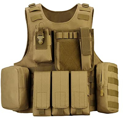 HUNTVP Taktische Weste Airsoft Weste Tactical Vest Militär Einstellbar für CS Spiele Sport Outdoor Wandern Bergsteigen Trekking