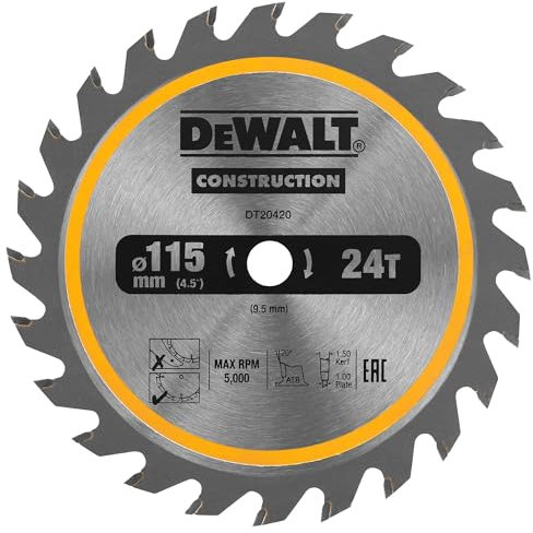 DEWALT DT20420-QZ Construction Circ Saw Blade Cordless - Framing 115mm 24T
