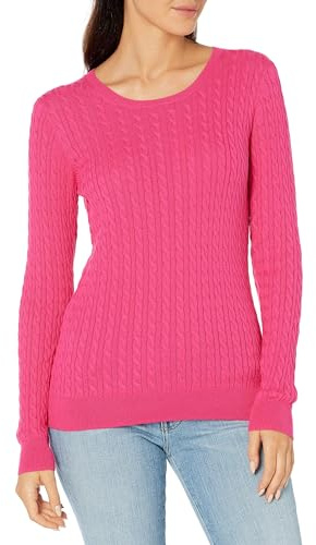 Amazon Essentials Pull Torsadé Léger À Col Rond Et Manches Longues (Disponible En Grande Taille) Femme