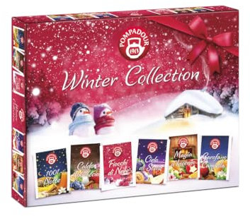 Pompadour 1913 Colección de invierno Surtido de té de hierbas y frutas sin cafeína - 1 x 30 Bolsitas de té (82,5 gramos)