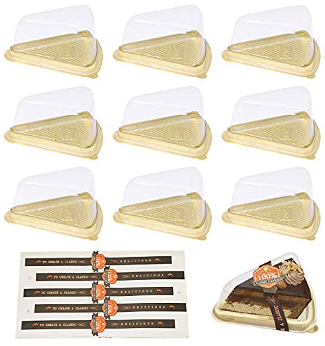 50 scatole per torte triangolari in plastica trasparente per torte, formaggi, panini, sushi