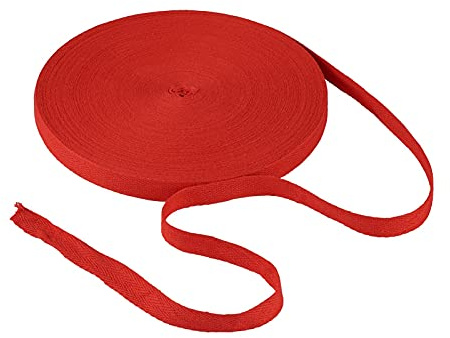 PandaHall 45 Meter 15 mm Baumwoll-Wimpelband, rotes Köperband, Fischgräten-Bänder zum Nähen, Schneidern, Änderungen, Handwerk