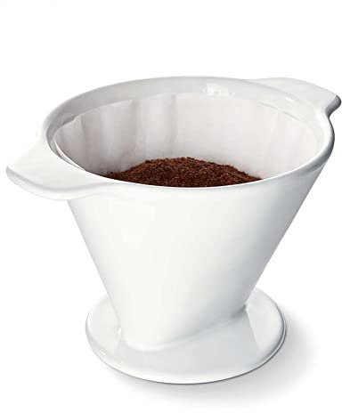 Tchibo Kaffeefilter, Handfilter, Handaufguss, Filtergröße 1x4, Spülmaschinengeeignet, Keramik, Weiß