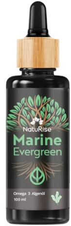 NatuRise® Omega 3 Vegan – 100% Algenöl – 100% Algengeschmack - 1822mg DHA & EPA - 100 ml - Laborgeprüft – Triglycerid-Form - Pipette mit Dosierskala - UV-Glas