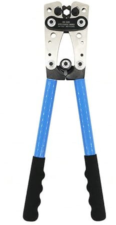 HX-50B Battery Cable Lug Crimping Tool Wire Crimper Hand Ratchet Terminal Crimp Pliers for 6-50mm2 1-10AWG with SC Terminals (1PCS Crimp Pliers)