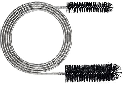 Flexible Reinigungsbürste（Doppelkopf），Doppelseitige Schlauchbürste aus Edelstahl (155cm) ，für Rohre Aquarienreinigungsbürste Schlauchreinigungswerkzeug Schlauchreiniger