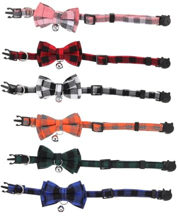 FRCOLOR 6stücke Katzenhalsband Mit Glocke Und Schleife Teiliges Verstellbar Aus Atmungsaktiv Und Hautfreundlich Für Verschiedene Anlässe Geeignet Dekorativ Und Praktisch