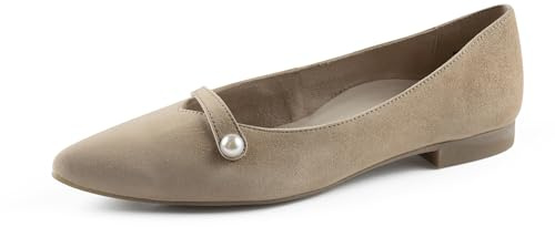 Paul Green Damen, Frauen Klassische Ballerinas,Ballerina-Schuhe,Ballett-Schuhe,Ballet-Flats,flach,Ausgehschuhe,Abendschuhe,Beige (JA),37.5 EU / 4.5 UK