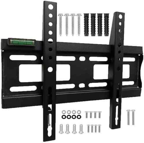 Kliware KLIWARE Support Mural TV 32 Pouces 40 Pouces 42 Pouces 43 Pouces 50 Pouces TV Plates Support Mural vesa 100x100 200x200 200x100 100x200 Support TV Mince et Robuste avec Niveau à Bulle, capaci