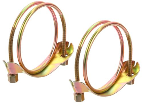 sourcing map 2Pcs Hose Clamps Double Steel Wire Water Pipe Clamp Adjustable Range 110-116mm Zinc Plated Clamp for Wire Hose Clamp