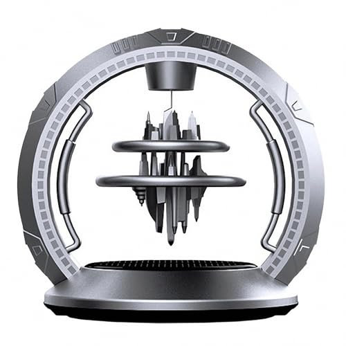 MAOTN Auto-Mini-Aromatherapie-Ornamente für die Innendekoration von Autos, solarbetriebener, um 360° schwebender, rotierender Magnetschwebeduft,Silver,8 * 6 * 7cm