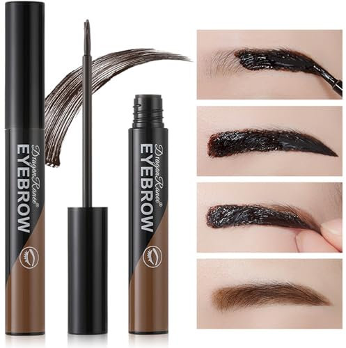 Eyebrow Tint Tattoo Brow Peel off, Brow Tint Dark Brown Eyebrow Gel Brow Dye, Waterproof Long-Lasting Natural Makeup for Women (Dark Brown)