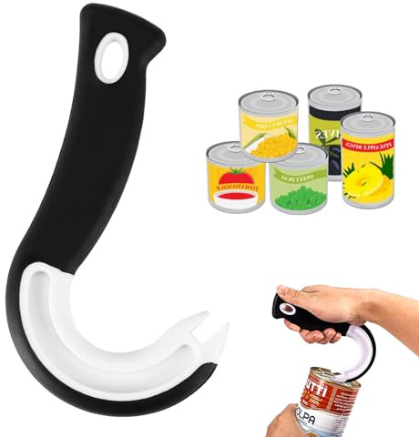 Ring Pull Can Opener Aid, Tin Opener, Ring Pull Can Opener, Ring Pull Opener Can Openers for Arthritis Hands J Shaped Kitchen Aid Easy Use for Elderly Weak Hands