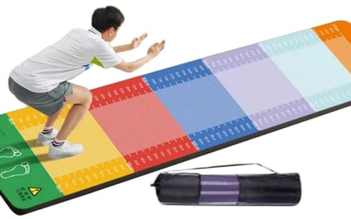 Weitsprung Matte Extra dicke PTE stehende Weitsprungmatte, stoßdämpfend für den Innenbereich, 3 m lang und 1 m breit, doppelseitiger rutschfester Springseilmatten-Tester für Heim-Fitness-Boden/für Kin