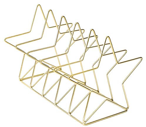 Zeitschriftenständer, Schreibtisch-Zeitungsständer, Aktensortierer, Schreibtisch-Organizer aus Metall, Aktenordner, Aktenhalter (Gold, 26,9 x 17,8 x 17,9 cm)