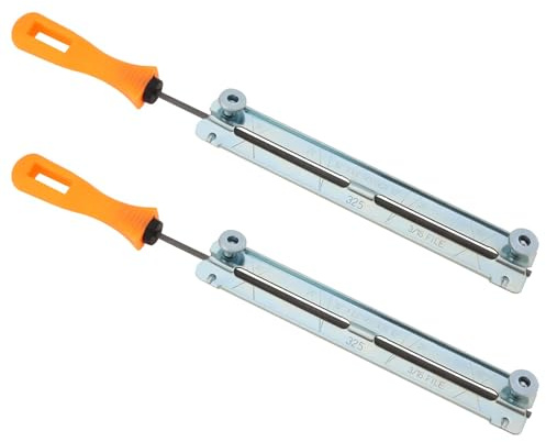 OTOTEC 2 Kit di Affilatura per Sega a Catena 4mm Supporto per Lima Motosega con Manico in Plastica Rettifica Lime per Sega a Catena elettrica per Macchina da Taglio
