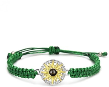 KWCLTH 925 eine personalisierte silberkette, strick und sonnenblumenkette, maßgeschneidert für fotos