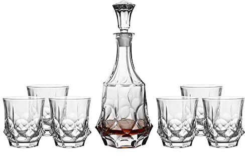 QTANZIQI Lot de 6 Verres à Whisky en Cristal à l'ancienne pour Boire du Bourbon, du Scotch, des whiskys, du Cognac, du Petit ami (Type 12)