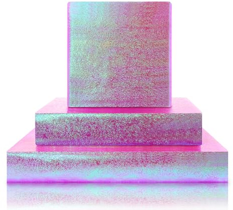 Lila rött holografiskt presentomslagspapper, 4 ark metallisk regnbåge iriserande omslagspapper glittrande presentpapper för flicka barn födelsedag baby shower bröllop julfest, 50 x 71 cm