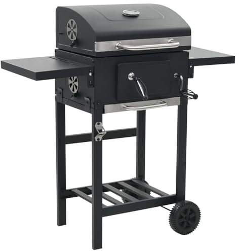 Xichuzi Holzkohlegrill mit Unterer Ablage, Kohlegrill, BBQ Grill, Griller, Smoker Grill, Grillwagen, Holzgrill, Grills & Smoker, Barbecue, Schwarz