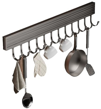 Wansiman Barra para Colgar Utensilios De Cocina,Estante para Utensilios De Cocina,Barra para Colgar Cocina,Ajustable,No Es Necesario Hacer Agujeros,Sirve para Colgar Llaves,Mochilas,Ropa