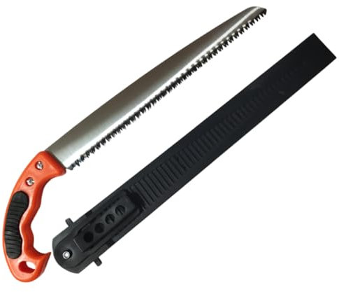 Segaccio Manuale 30 cm con Fodero - Lama Affilata in Acciaio, Impugnatura Ergonomica - Ideale per Potatura e Taglio Legna