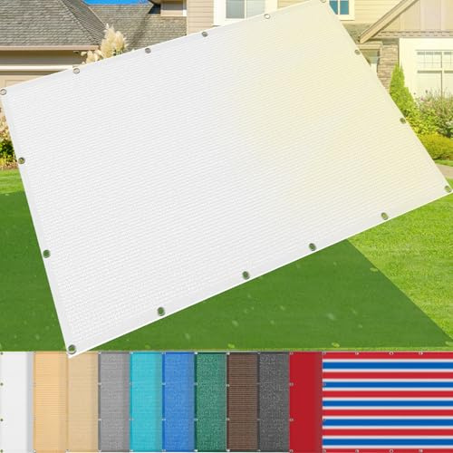 AMXFS Awning with Eyelets 185 g/m² Sun Protection Net 3m x 5m Made of HDPE 95% Shading Rate Shade Net UV & Sun Protection for Courtyards, Greenhouses, Swimming Pools, Garden -White