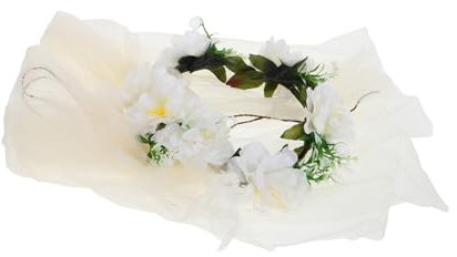 LOLIPPYY Braut Blumenkranz Mit Schleier Handgefertigtes Haaraccessoire Für Junggesellinnenabschiede Hochzeiten Und Kostüme Leicht Und Langlebig Für Strandfotoshootings