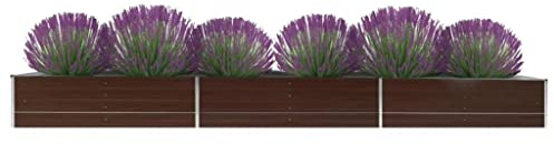 HaoChrymec Bancal de Jardín de Acero Galvanizado 480x80x45 cm, Resistente a la Intemperie, Jardineras Exterior, Huerto Urbano, Macetas para Balcón