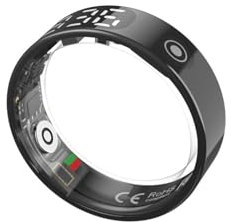 Wizvox 2025 Bague Connectée Homme avec Écran, Fréquence Cardiaque, SpO2, Suivi du Sommeil, Podomètre Calories, Modes Multi-Sports, Imperméable Plus Fine, pour iOS/Android R90719,Black-#12