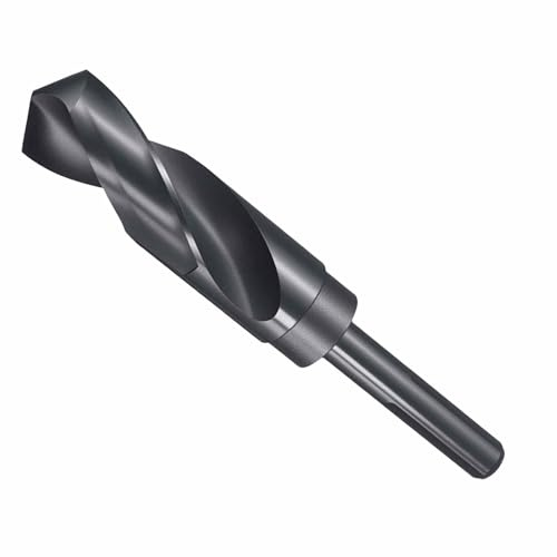 CoCud Drill Bit 1 Diameter (25.4mm) 12mm Shank 3-Flat 4341 HSS | High Speed Steel Reduced Shank Bits Nitriding Black 118° Angle - (Applications: for Drilling Plastic Wood)