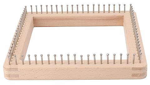 Tomotato Telaio per Maglieria Quadrato, Tavola per Maglieria in Legno di Faggio Telaio per Tessitura Artigianale Fai-da-Te con Ganci Non Staccabili Telaio per Maglieria Multifunzionale (l)