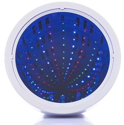 Bluecaps Trading Premium Infinity Mirror Tunnel (White) Lamp LED Lighting Sensory Mirror Battery or USB Powered | Protective Film Must Be Peeled Off