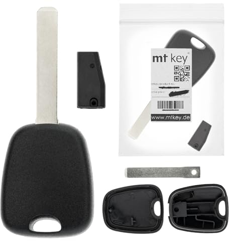 MT-KEY Auto Zünd Schlüssel Rohling VA2 + ID70 Transponder Wegfahrsperre kompatibel mit Peugeot 107 05-14 Toyota Aygo I 05-14