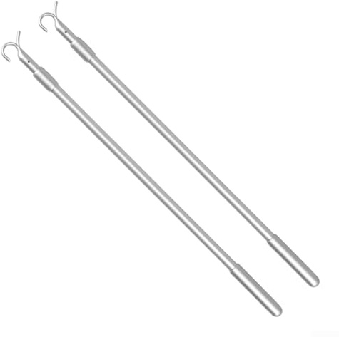 Asta di tensione regolabile senza fili, 45-81 cm, design con gancio a forma di S per un funzionamento regolare della finestra, asta per tende retrattile in lega di alluminio