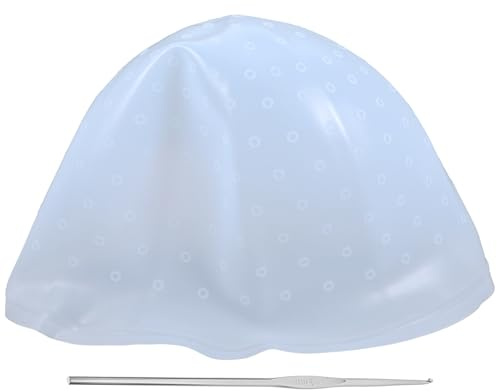 Hohopeti Gorro de Silicona Adecuado para Uso en Salón y Hogar Gorra de Peluquería Reutilizable para Teñir el Cabello con Ganchos, Cómodo y Lavable para Mechas y Tinte Color Aleatorio