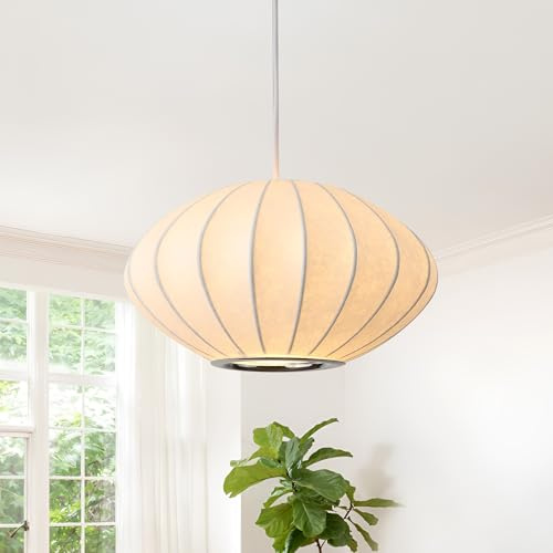 Luz Colgante De Linterna Moderna, Sombrilla De Seda De Imitación Blanca, Lámpara Colgante De Burbuja Estilo Japonés Lámpara Simple Para La Sala De Estar Comedor Dormitorio Y Pasillo (A, 30cm)