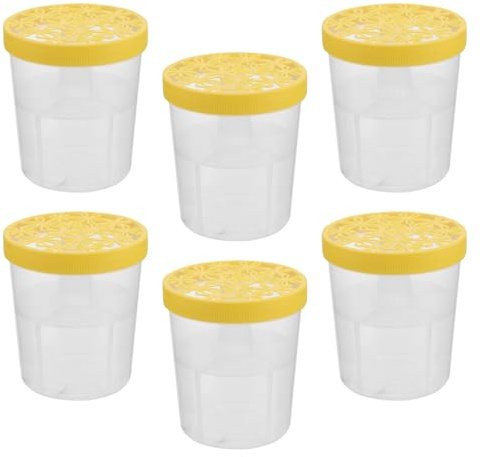 GATHINESS Lot de 6 Boîtes Déshumidificateurs Réutilisables en Plastique Jaune, Portables et Économiques pour Salle de Bain et Sous-sol