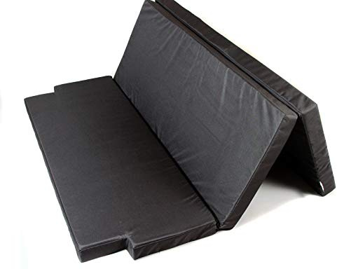 Premium Visco Schlafauflage für VW T5/T6 California Beach | Klappmatratze 200x150x8 cm, Schwarz | Faltbare Matratze für Bus + Van, viskoelastischer Schaum + Kaltschaum