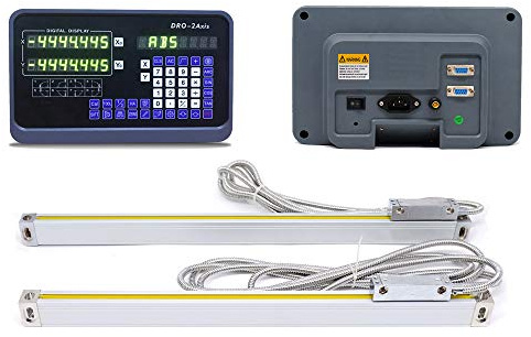 2 Axis DRO Digital Readout kit, Multi-Functional Digital Readout with Linear Glass Scale for Lathe Milling EDM Maschine (150mm+1000mm)