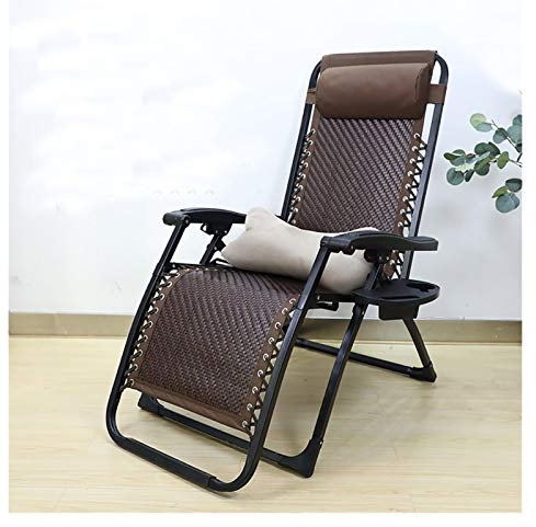 Komfortable Schwerelosigkeit Rattan Recliner Terrasse Faltbare Einstellbare,ergonomische atmungsaktive Sonneliege Gartenstuhl, Zero Gravity Lounge von Stahlrahmen,schwarz,Für Terrasse,Pool,Strand