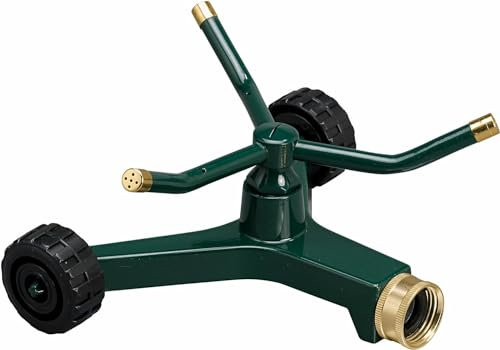 2er-Pack 3-armiger Metallregner mit Radstand, Wassersprinkler Garten, Beregnung