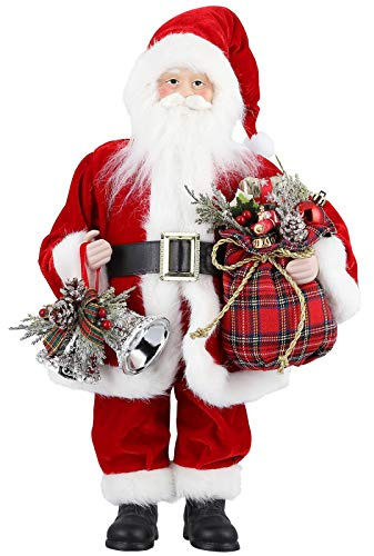 himaly Weihnachtsmann 17 inch, Santa Claus, Handarbeit Weihnachtsmann, Stehend, Plüschstoff Weihnachtsmann Macht Familie und Freunde
