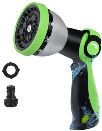 Garden Hose Pipe Spray Gun,Vigoday Water Hose Spray Gun with 10-Function Hose Spray Nozzle,Leak Proof&Non-Slip,High Pressure Hose Gun for Car&Pet Washing/Watering Lawn and Garden/Sidewalk Cleaning