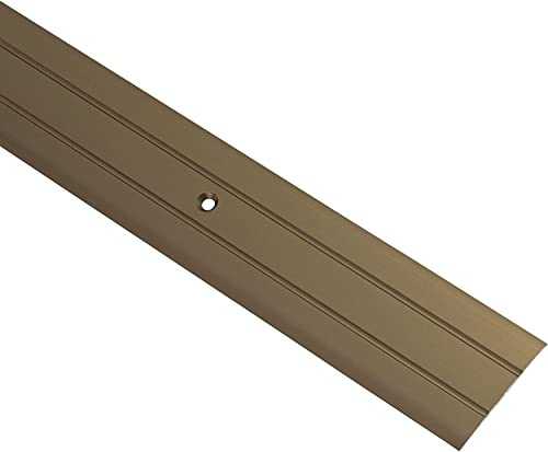 Gedotec Transition Profile Aluminium Floor Strip for Screwing Transition Rail for Floors Length 90 cm Width 37 mm Floor Profile Aluminium Brass Compensation Profile Perforated 1 Piece - Door Sill