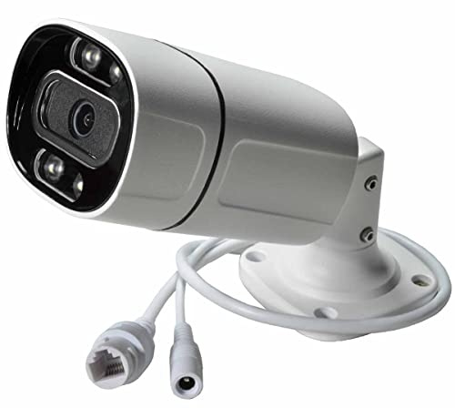 PoE Caméra réseau 4 MP 4 MP PoE IP Suveillance Objectif 3,6 mm Lumière chaude et infrarouge – Couleur / Vision nocturne infrarouge