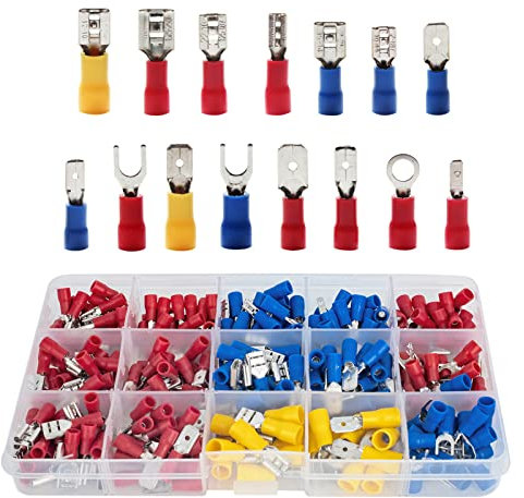 DEUKNICE 280pcs Electrical Connectors, Insulated Terminal Wire Connectors, AWG 22-10, Copper, Red, Blue, Yellow