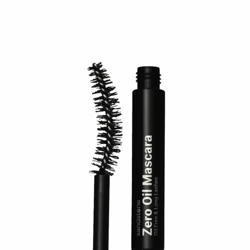 Sandstone Scandinavia Zero Oil Hypoallergene schwarze Mascara für empfindliche Augen – wischfeste, schweißfeste, verlängernde Mascara | Ölfreie Wimperntusche für allergiker geeignet