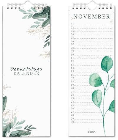 blaash® GEBURTSTAGSKALENDER jahresunabhängig | Mit dem Jahres Geburtstagskalender wird kein Geburtstag vergessen | Kalender ohne Jahr | Geburtstagskalender immerwährend bunt